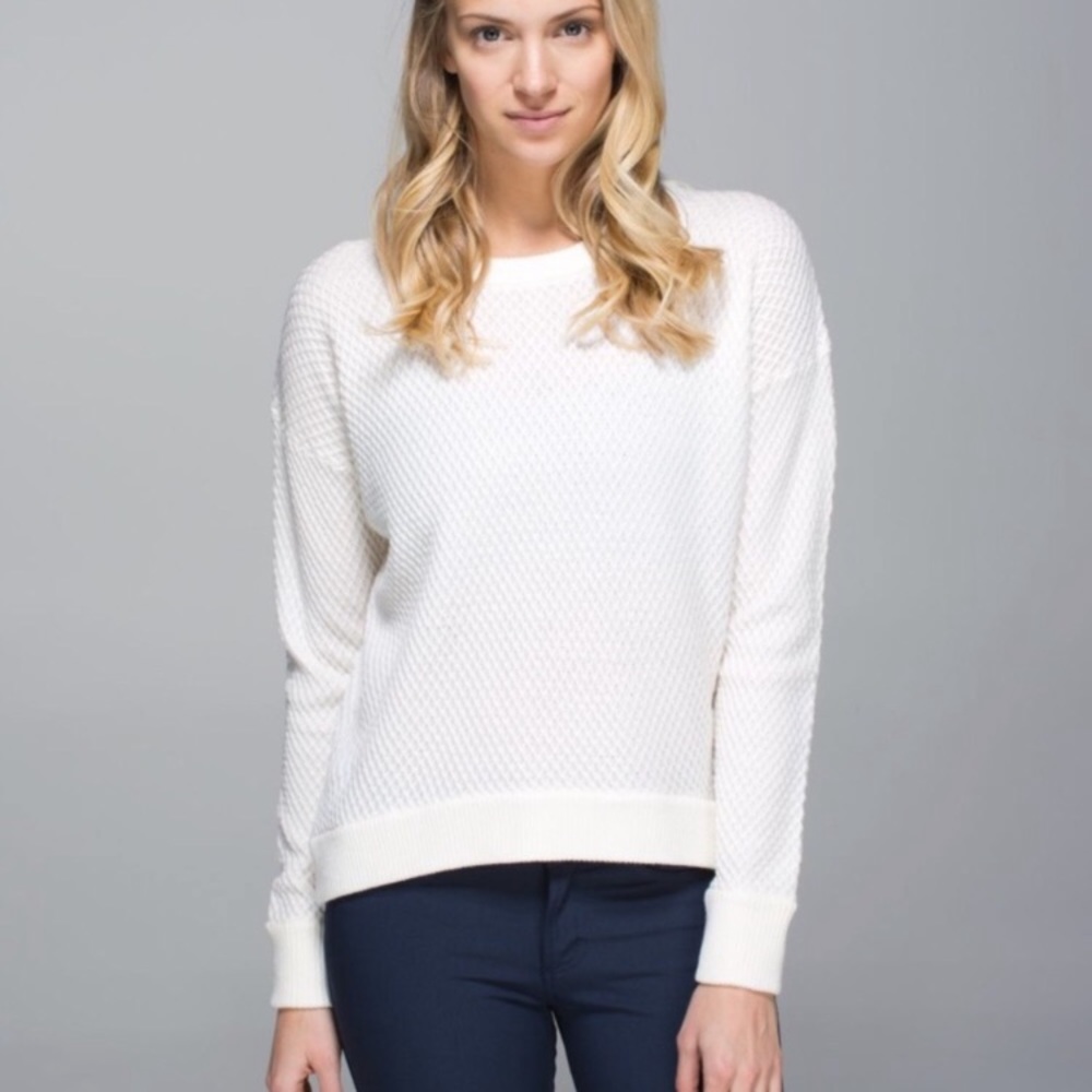 Lululemon White Yogi Crew Sweater